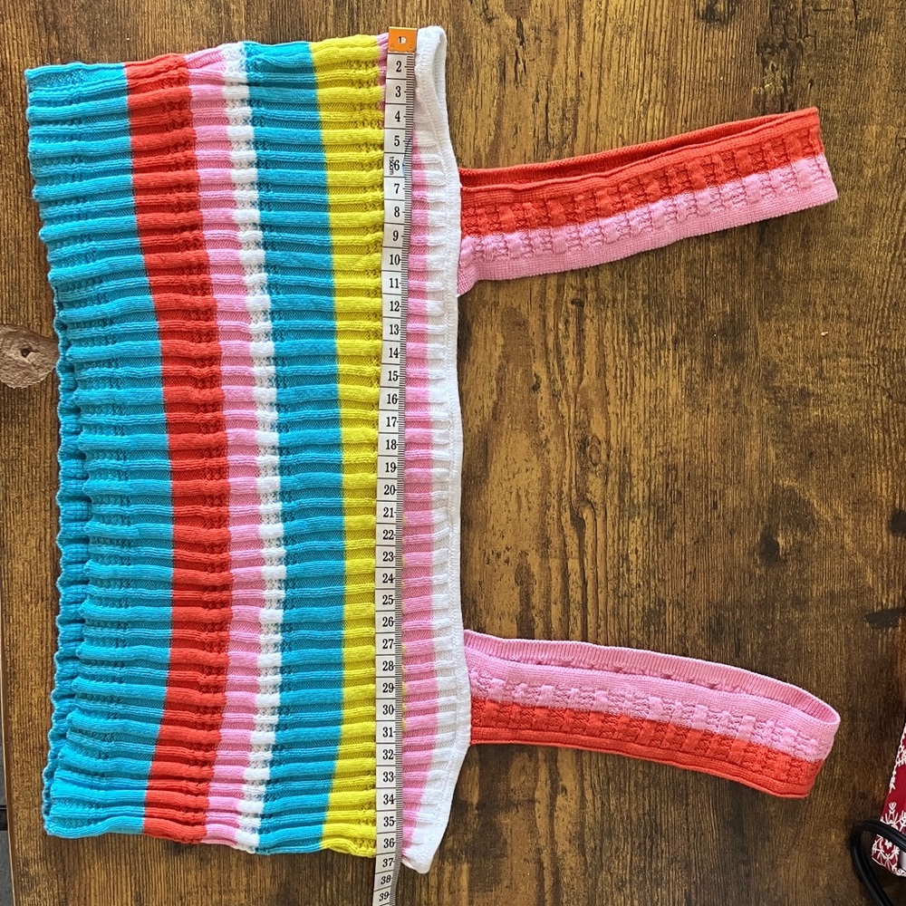 SOLID & STRIPED Multicolor Ribbed Crop Top - Picture 7 of 7